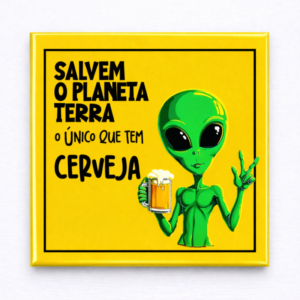 Ímã planeta terra único com cerveja
