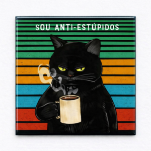Ímã gatinho preto anti - estúpidos
